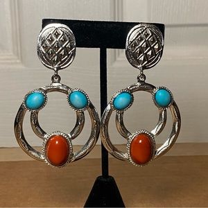 Vintage Signed Dauplaise Silver Tone Earrings